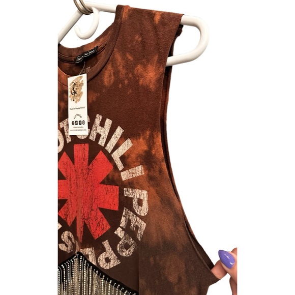 Red Hot Chili Peppers Rhinestone Fringe Tank Top. Size Small. NWT - Picture 5 of 12